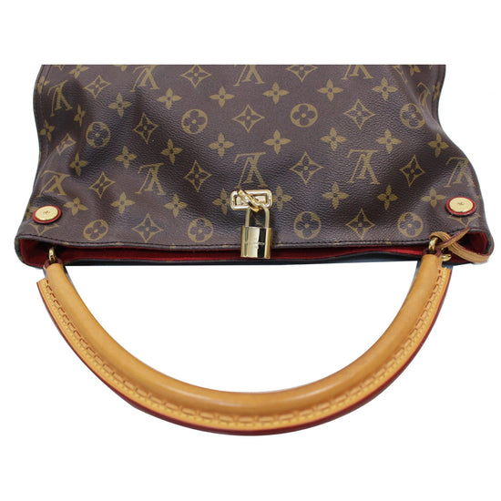 Louis Vuitton Gaia Monogram Canvas Shoulder Bag Cerise Red Brown