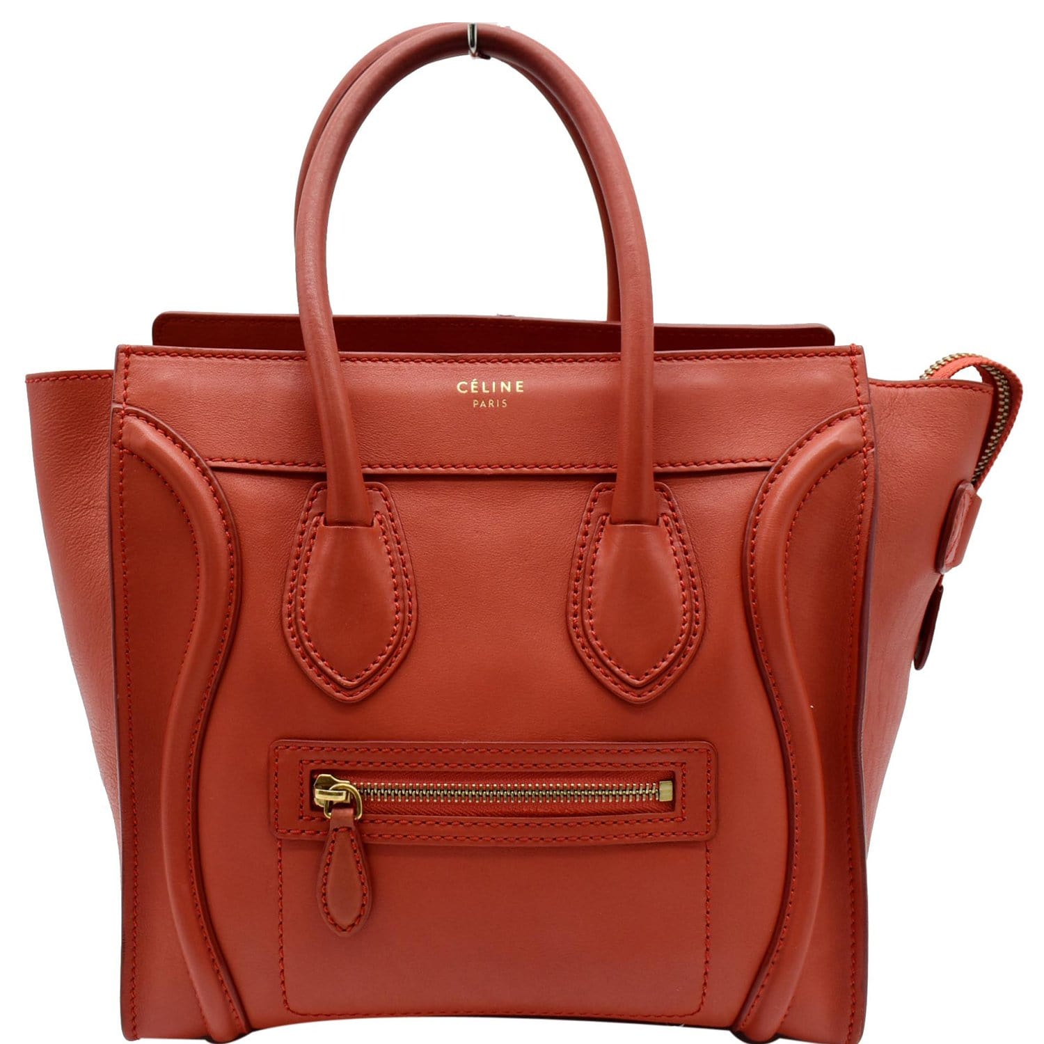 Celine Red Leather Mini Luggage Bag at 1stDibs