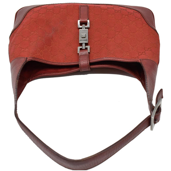 Jackie vintage cloth handbag Gucci Red in Cloth - 34331189