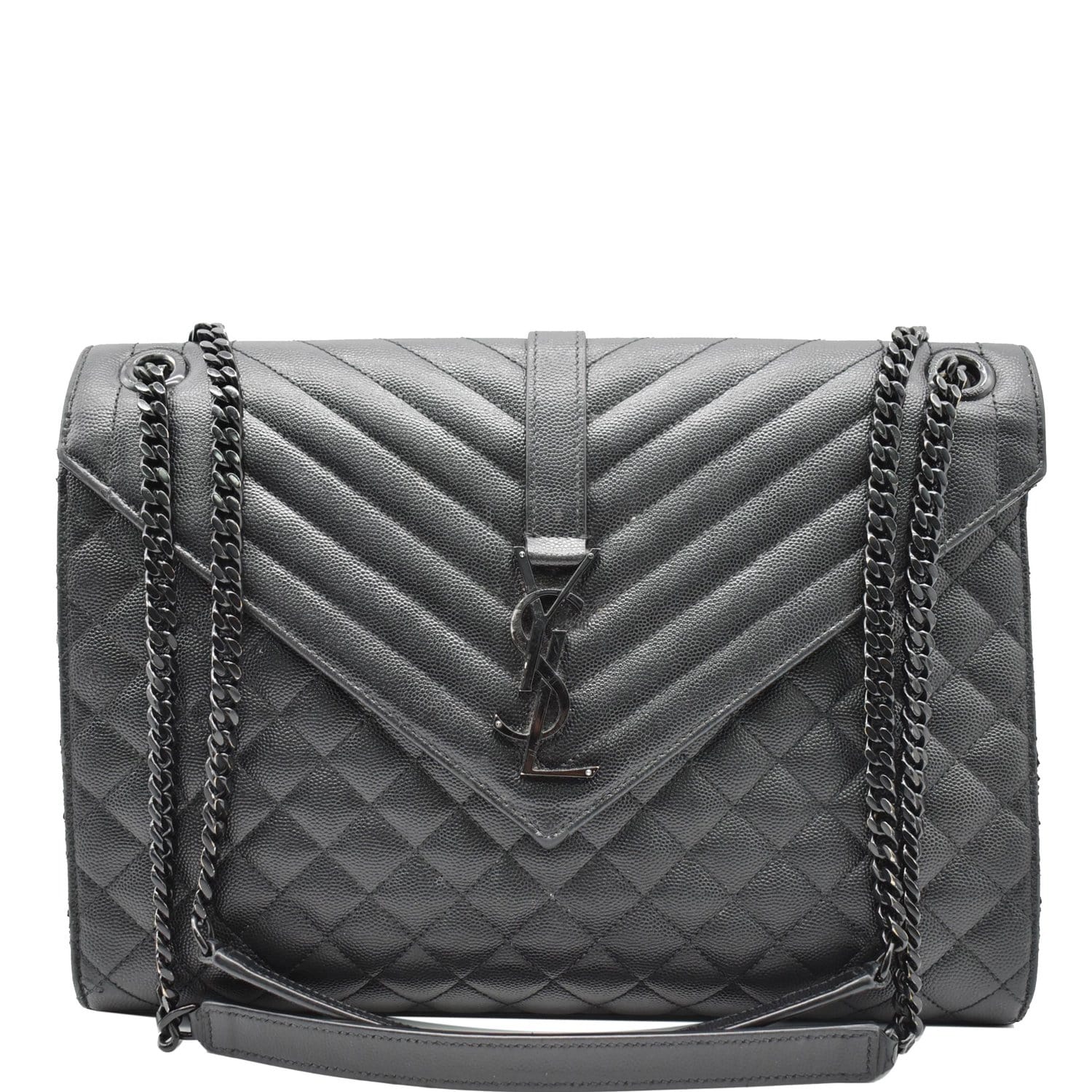 MEDIUM ENVELOPE IN QUILTED GRAIN DE POUDRE LEATHER