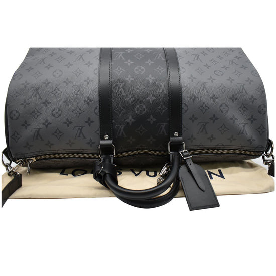 LOUIS VUITTON Keepall 50 Bandouliere Monogram Eclipse Canvas Travel Ba