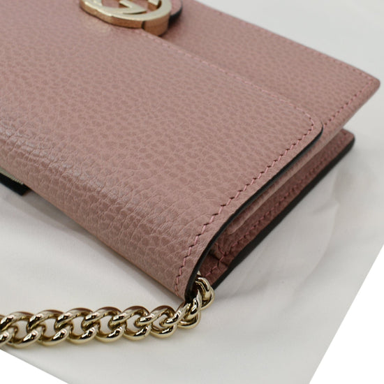 Gucci Grained Calfskin Interlocking G Chain Wallet (SHF-wuQC6s) – LuxeDH