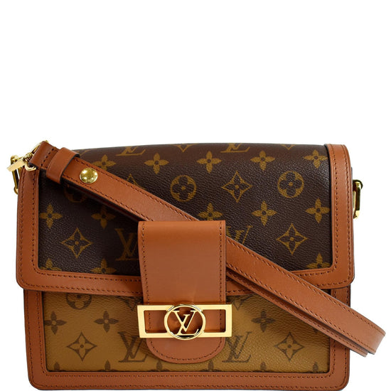 LOUIS VUITTONI Sac Dauphine Shoulder Bag Monogram Leather Brown M51410  77SG585