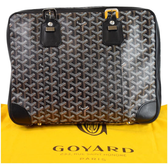Goyard Ambassade PM Travel Bag White Briefcase Laptop Messenger Handbag