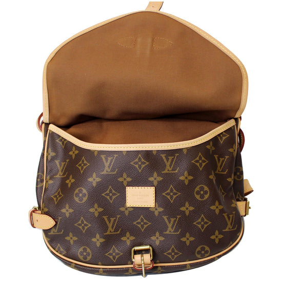 Saumur cloth crossbody bag Louis Vuitton Brown in Cloth - 30639724