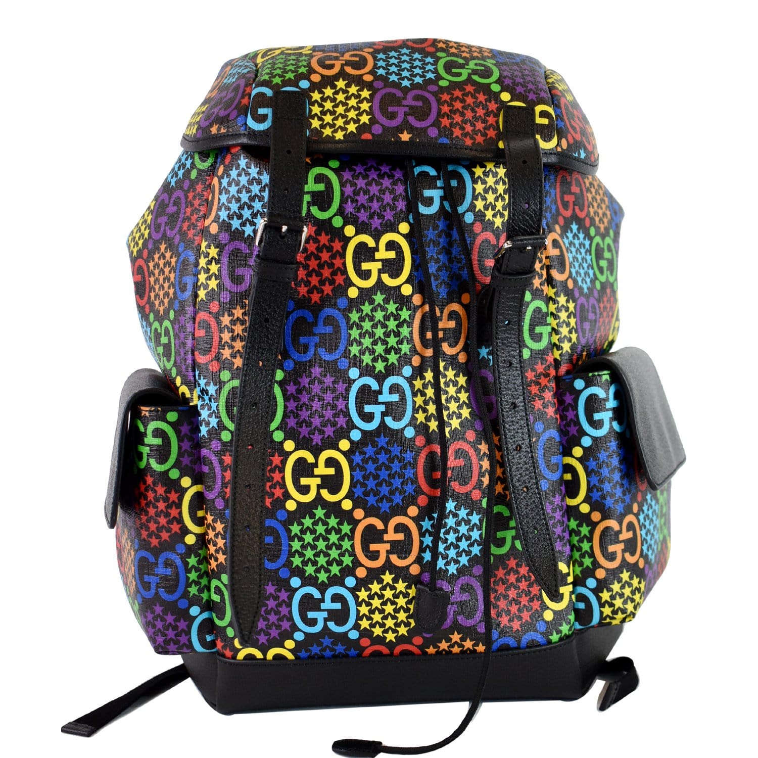 Gucci GG Psychedelic Supreme Medium Backpack Bag Black