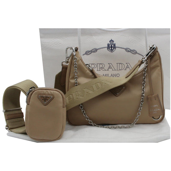 Prada Re-Edition 2005 Shoulder Bag Desert Beige in Re-Nylon with  Silver-tone - US