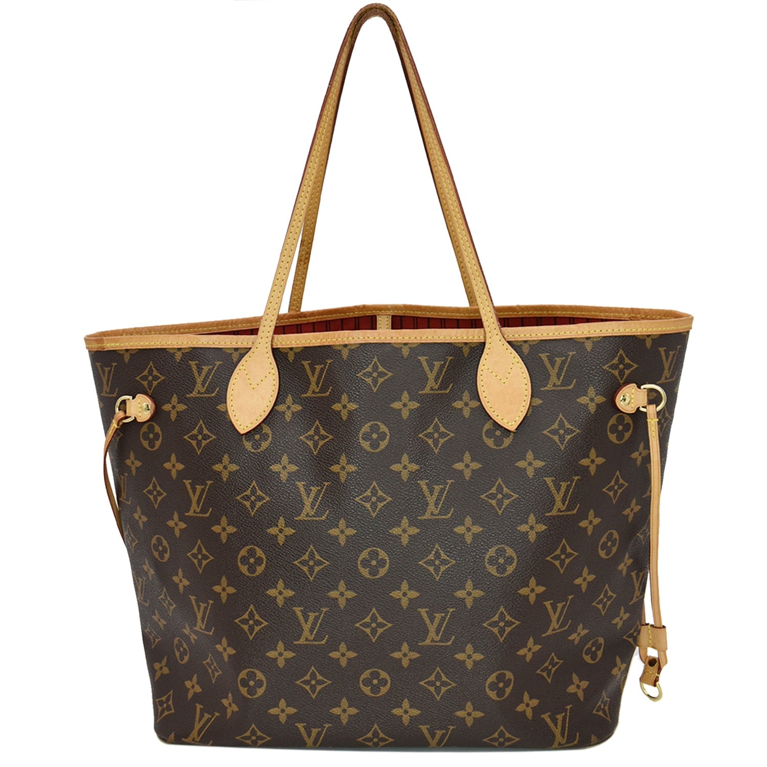 louis vuitton pre-loved monogram canvas neverfull mm, brown