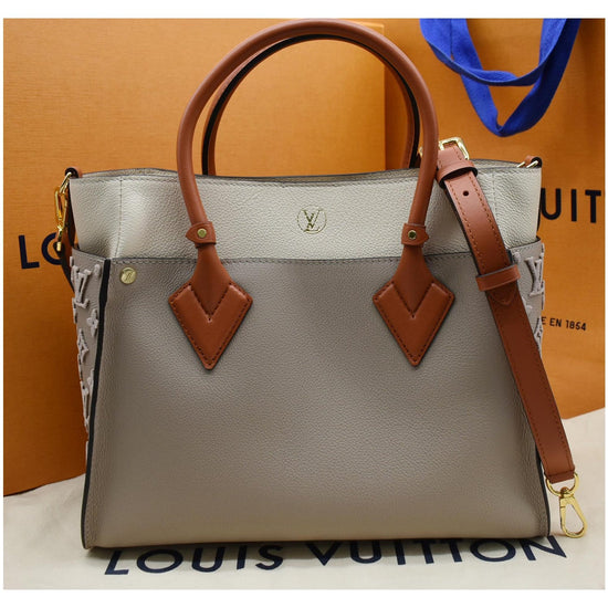 BRAND NEW, SOLD OUT Color Louis Vuitton On My Side Tote MM Galet Grey  AUTHENTIC