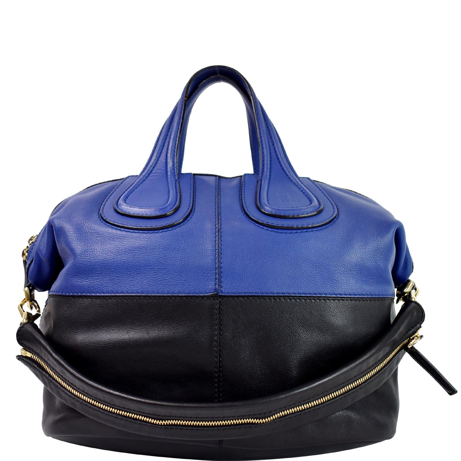 GIVENCHY Nightingale Medium Bicolor Leather Satchel Bag Blue/Black