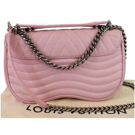 Louis Vuitton Rose Ballerine Quilted Calfskin New Wave mm Silver Hardware, 2018, Pink Womens Handbag