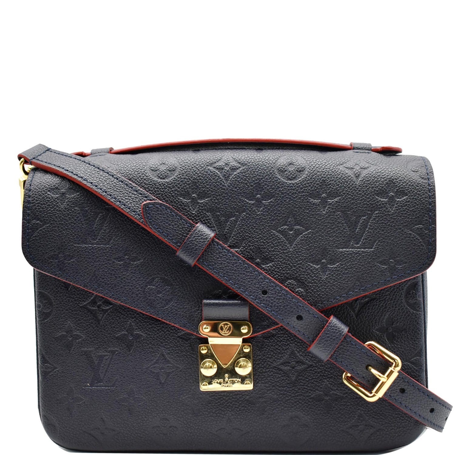 LV Monogram Empreinte Leather Félicie Pochette Marine Rouge_Louis