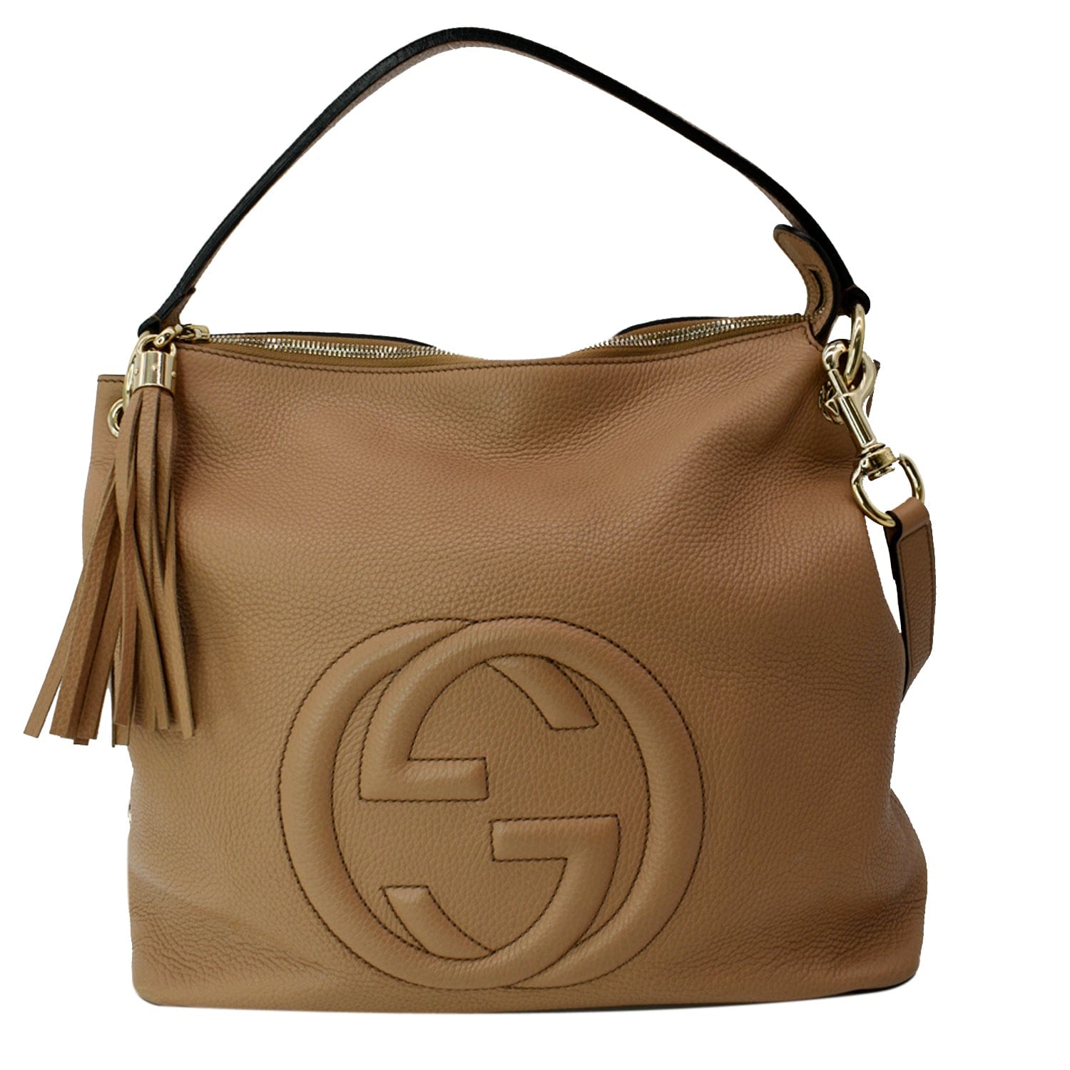 Gucci Soho Camelia Rose Beige Light Tan Leather shoulder bag New: Handbags