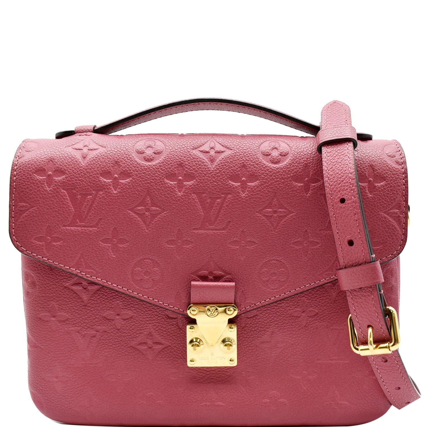 LOUIS VUITTON Metis Pochette Empreinte Leather Crossbody Bag Pink