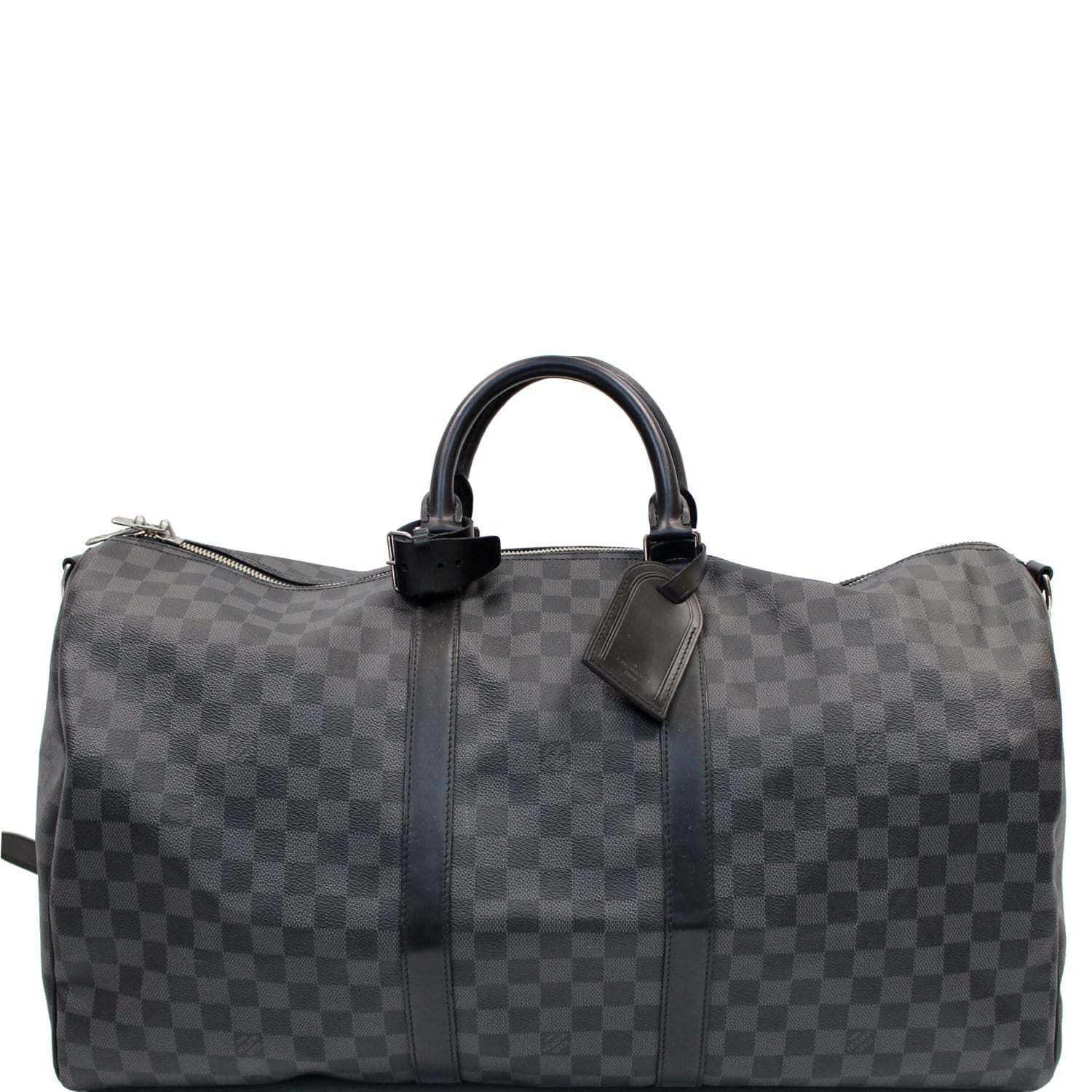 Authentic Louis Vuitton Damier Graphite Blue Coba Keepall Bandoulière 55  Travel Bag