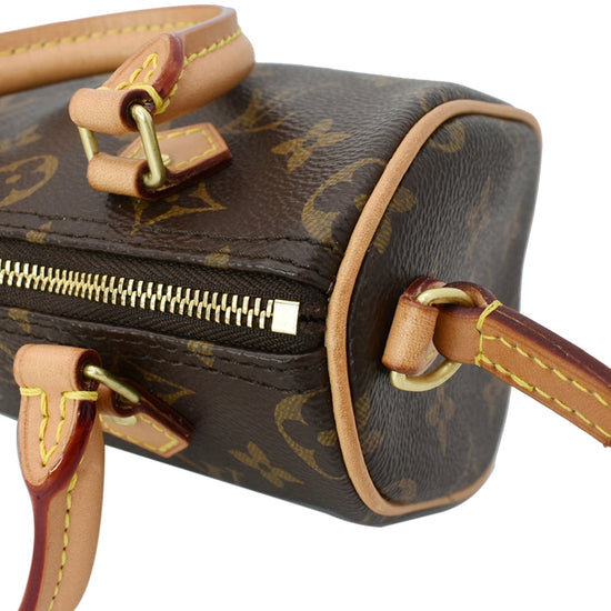 Nano noé leather crossbody bag Louis Vuitton Brown in Cloth - 36570203