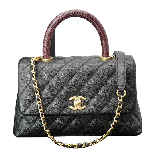 Coco handle leather handbag Chanel Navy in Leather  31636492