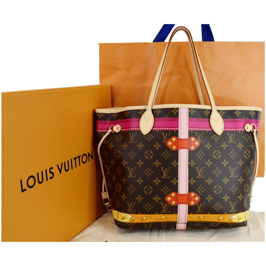 Brown Louis Vuitton Monogram Summer Trunks Neverfull MM Tote Bag