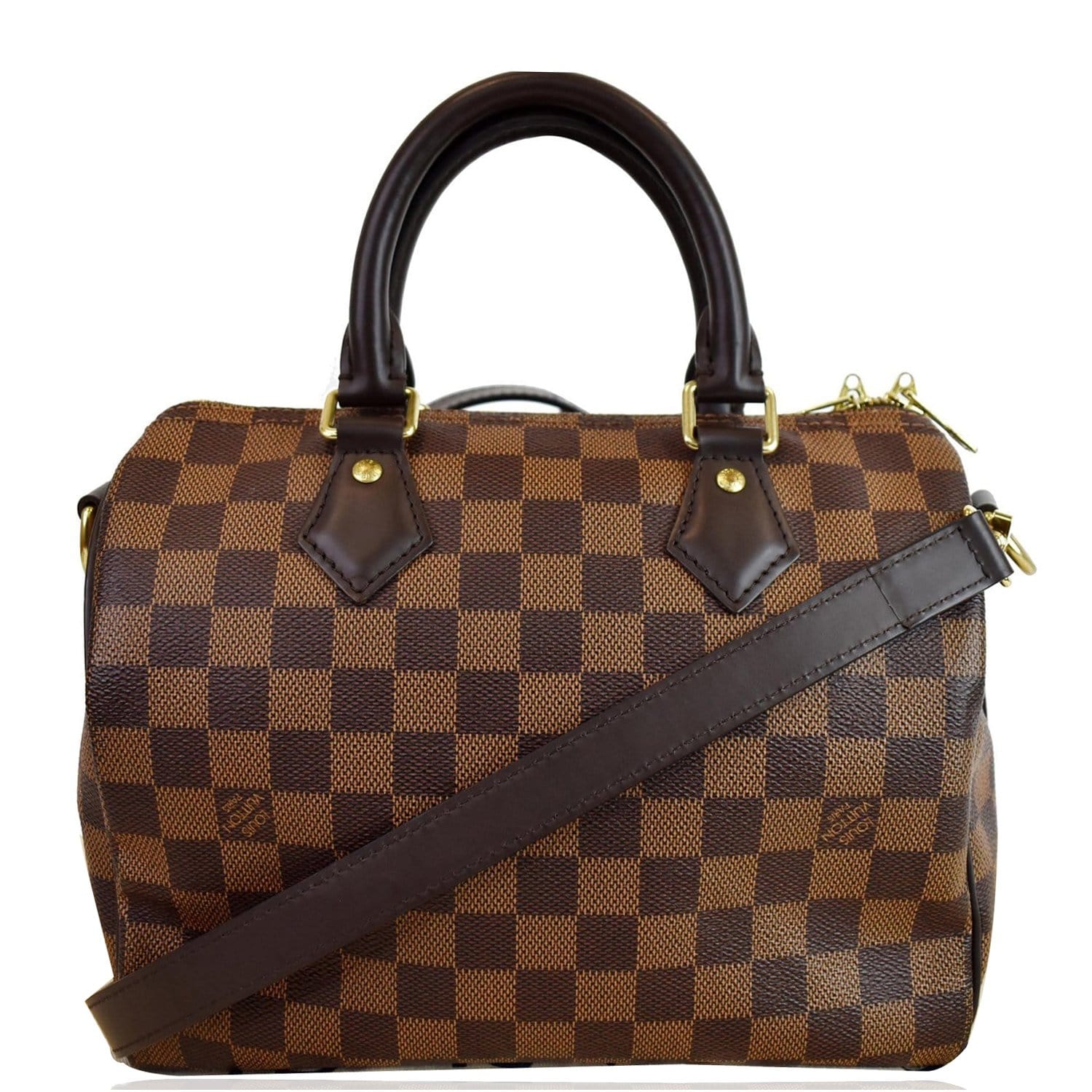 LOUIS VUITTON Speedy 25 Bandouliere Damier Ebene Shoulder Bag Brown