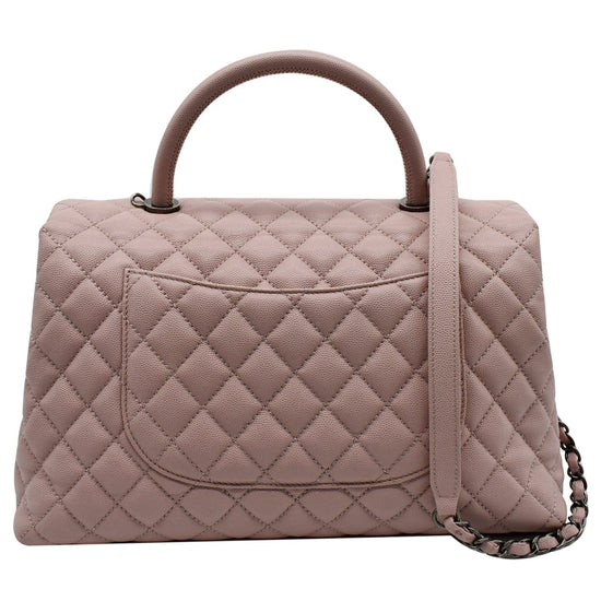 CHANEL Medium Coco Quilted Caviar Leather Top Handle