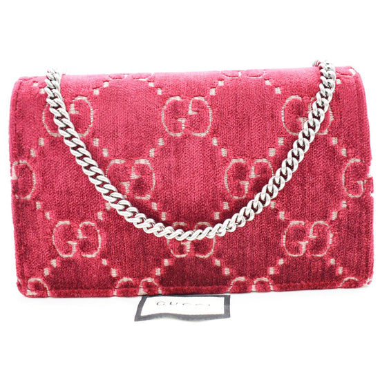 Gucci Dionysus Gg Super Mini Red Velvet Cross Body Bag - MyDesignerly