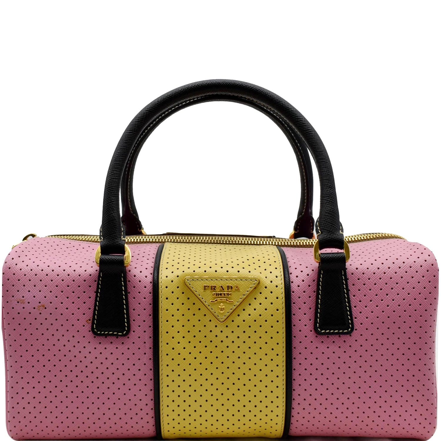 Prada - Authenticated Bowling Handbag - Silk Pink Floral for Women, Never Worn