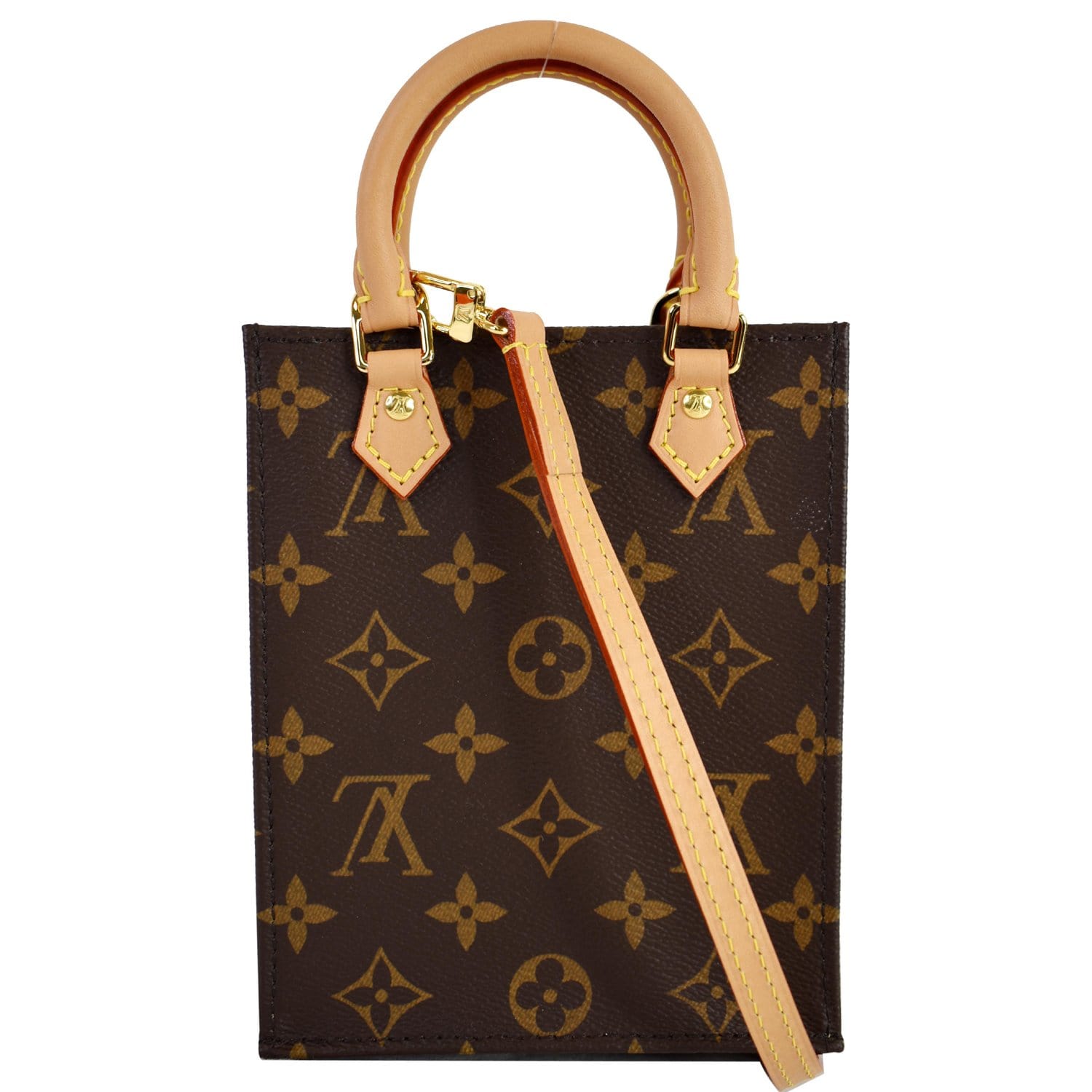 Louis Vuitton PETIT SAC PLAT Monogram 2WAY Plain Leather Elegant Style  Crossbody Logo (M81416)
