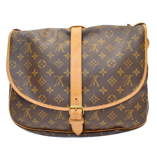 Louis+Vuitton+Saumur+Shoulder+Bag+35+Brown+Canvas for sale online