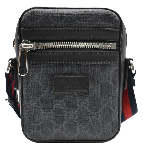 Gucci GG Supreme Portfolio Print Shoulder 523591 Black Leather Messenger Bag  – MISLUX