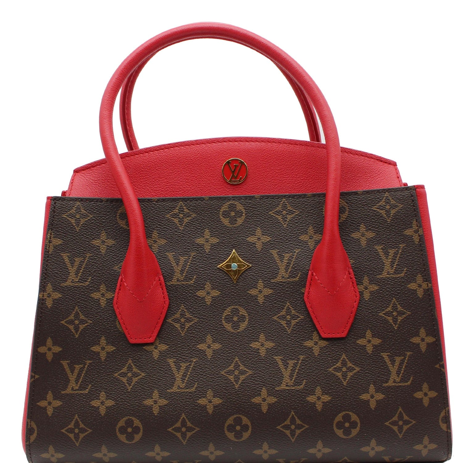 Florine leather handbag Louis Vuitton Red in Leather - 19588737