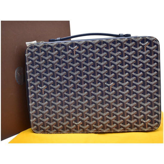 Goyard Blue Monogram Zipper Portfolio Document Case / Clutch Bag - computer  Bag at 1stDibs