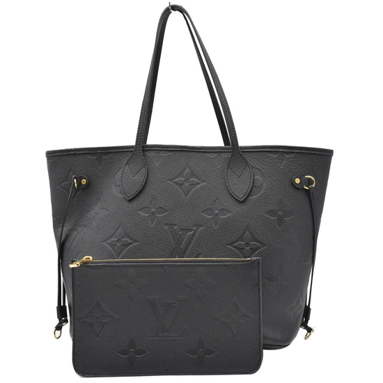 Louis Vuitton Black/White Monogram Empreinte Leather Neverfull MM