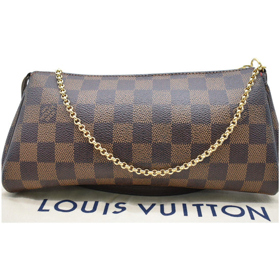 Brown Louis Vuitton Damier Ebene Eva Baguette