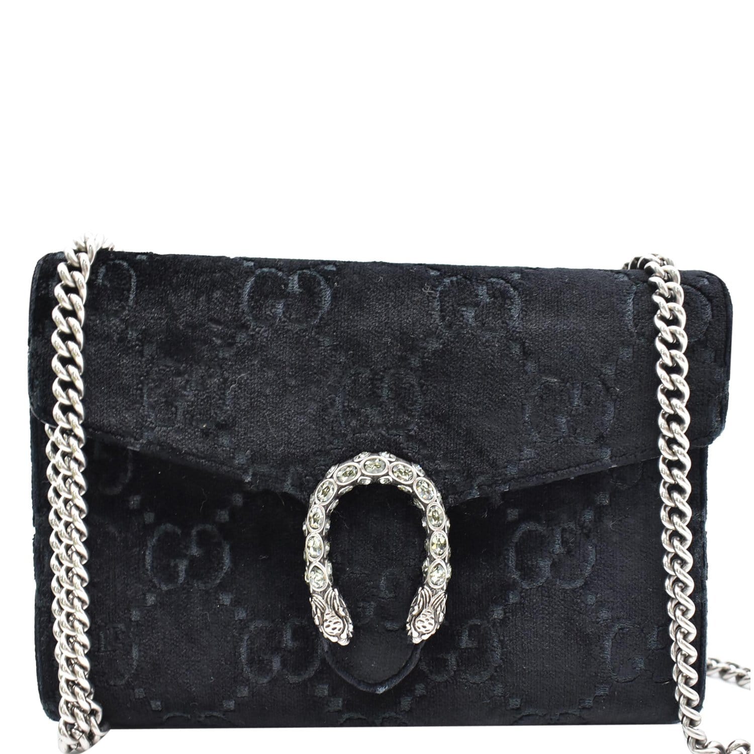 Gucci: Black Mini Dionysus Wallet Chain Bag