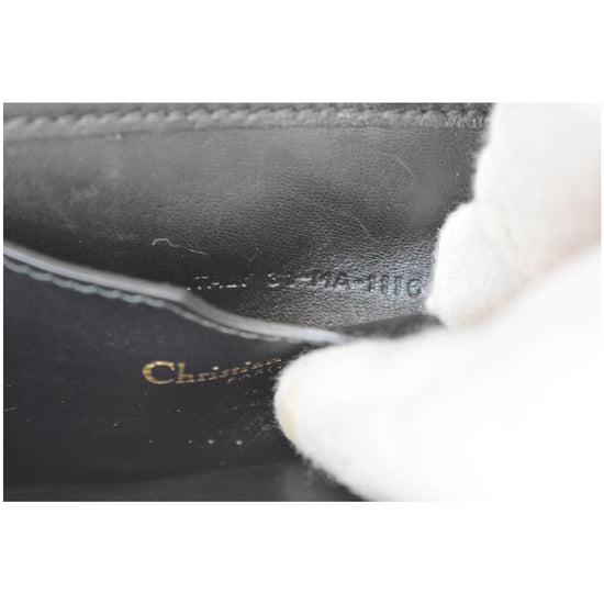 Christian Dior Bee Leather Pouch Clutch Bag Black - DDH