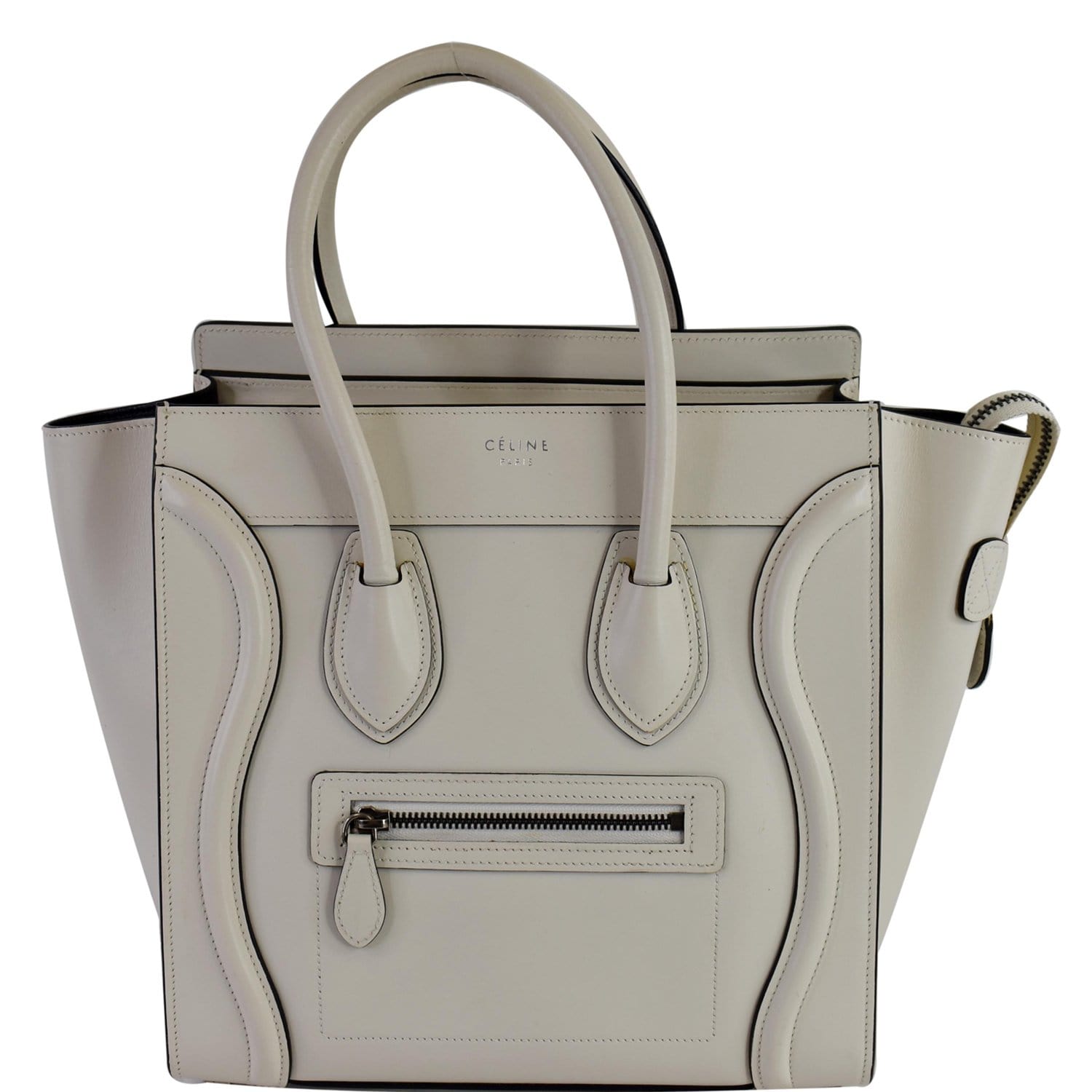 Celine Mini Luggage Bicolor Leather Tote Bag (SHG-30391) – LuxeDH