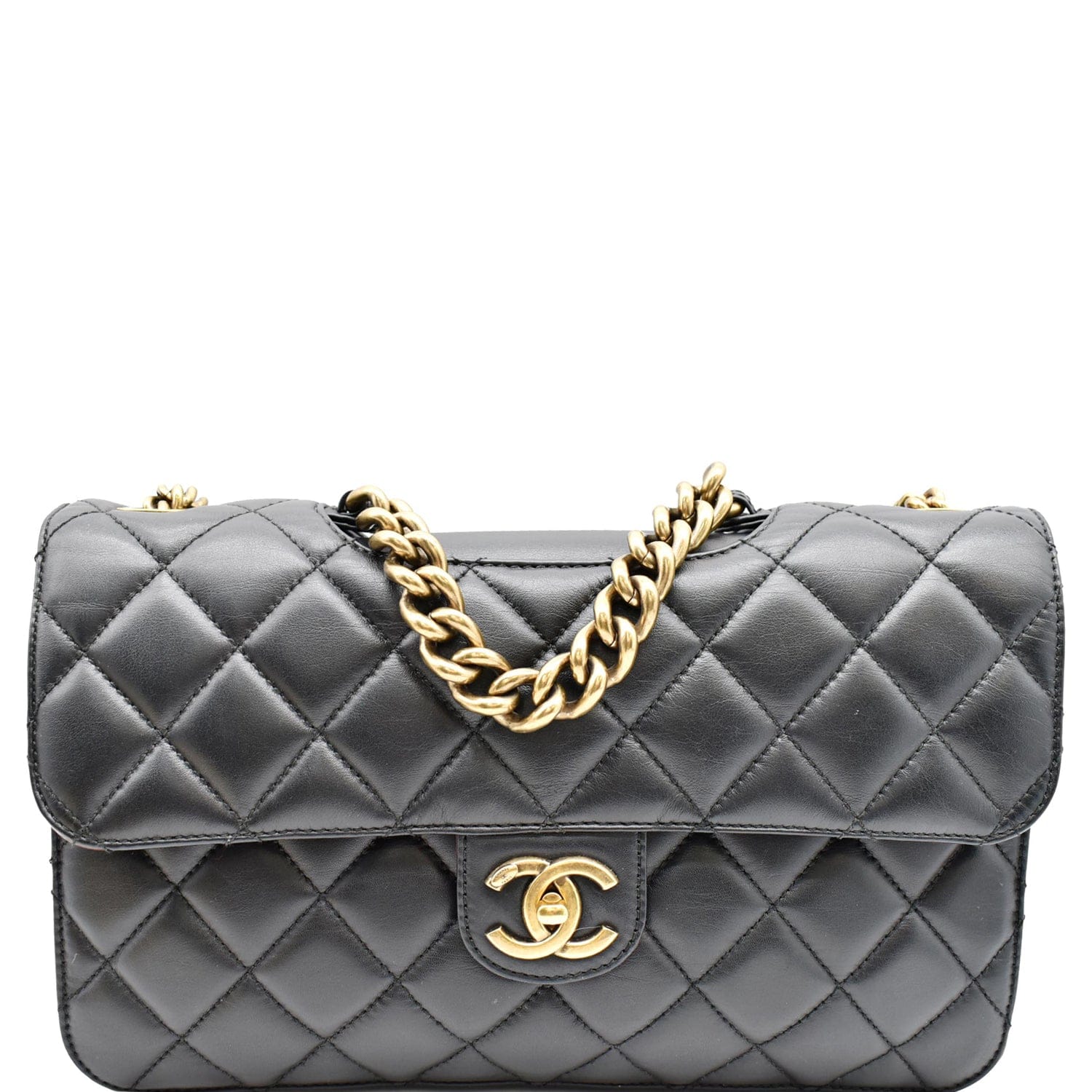 Chanel Brown Quilted Caviar Small Classic Flap Bag Gold Hardware, 2023 (Very Good)