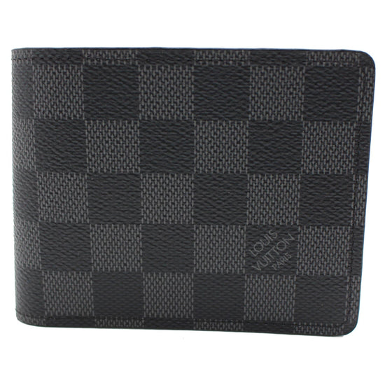 Louis Vuitton 2015 Damier Graphite Pattern Multiple Wallet - Black