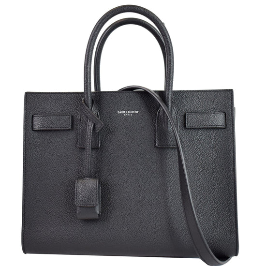 YVES SAINT LAURENT Baby Sac de Jour Grained Leather Tote Bag Black