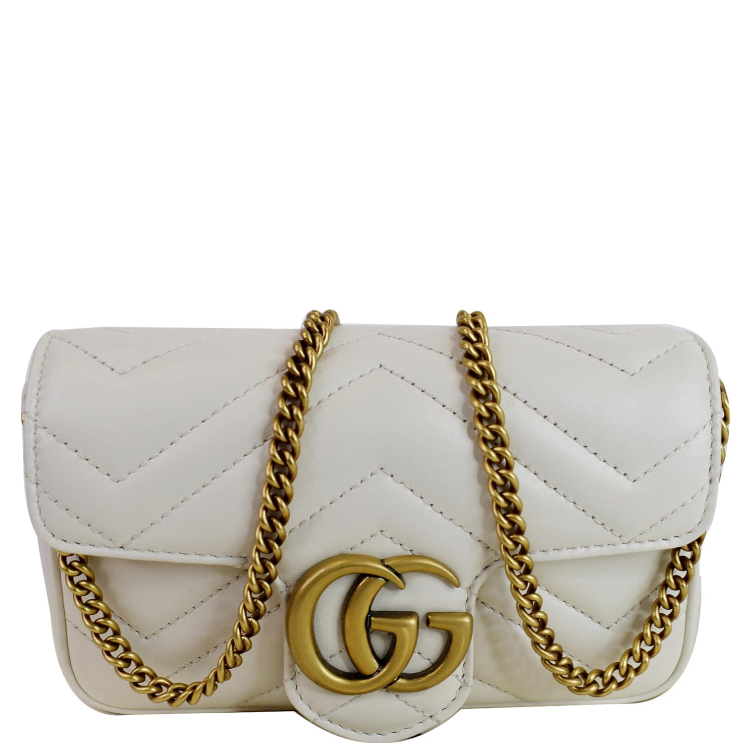 Gucci Gg Marmont Super Mini Bag In White