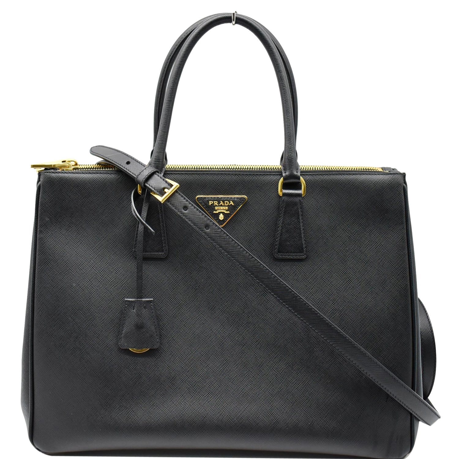 PRADA Galleria Large Saffiano Leather Tote Bag Black