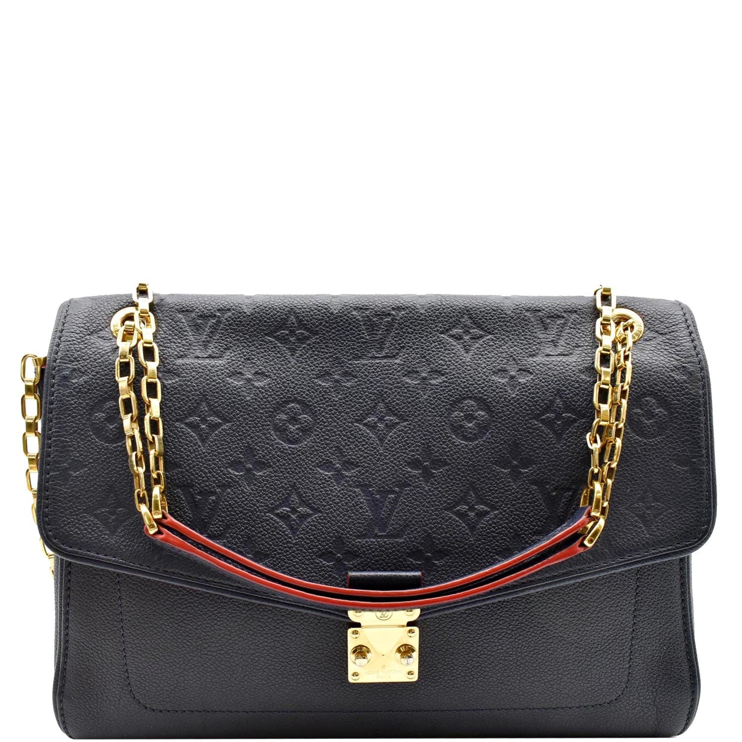 Louis Vuitton Saint Germain Handbag Monogram Empreinte Leather MM Black