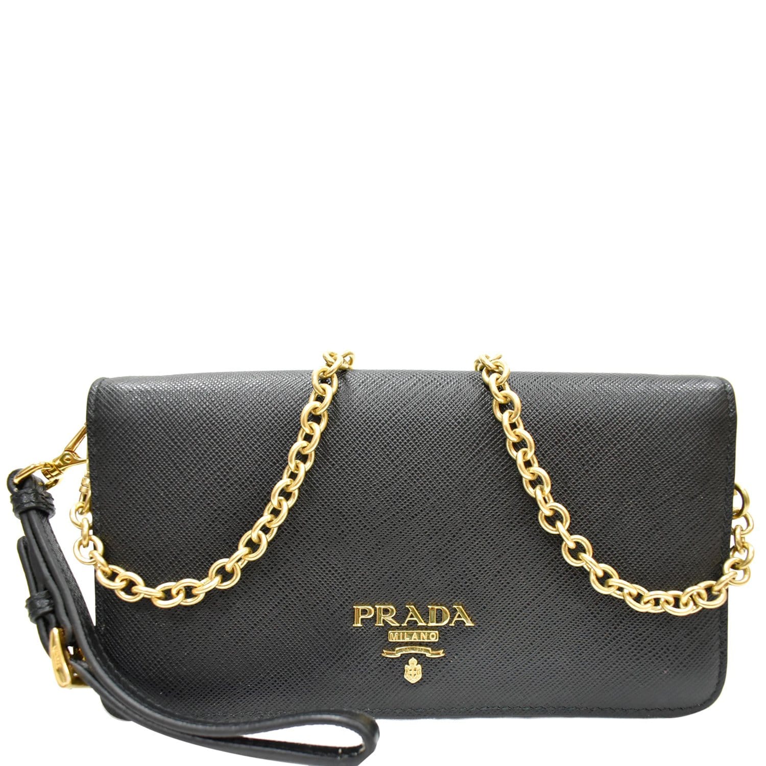 Mini Leather Crossbody Bag in Black - Prada