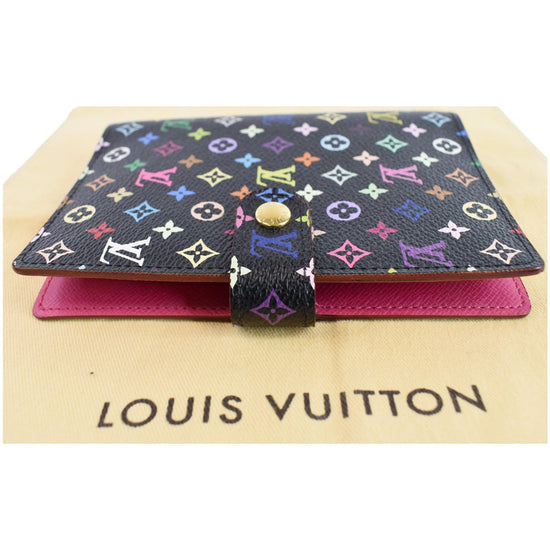 LOUIS VUITTON Multicolor Agenda PM Day Planner Cover Black R20895 LV Auth  31398