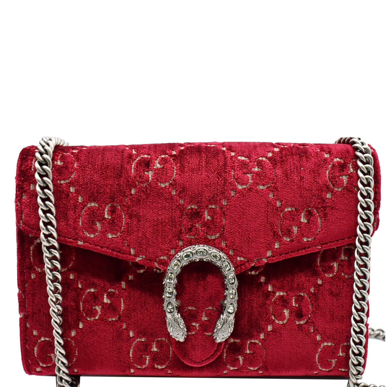 Gucci, Bags, Gucci Dionysus Gg Red Velvet Small Shoulder Bag