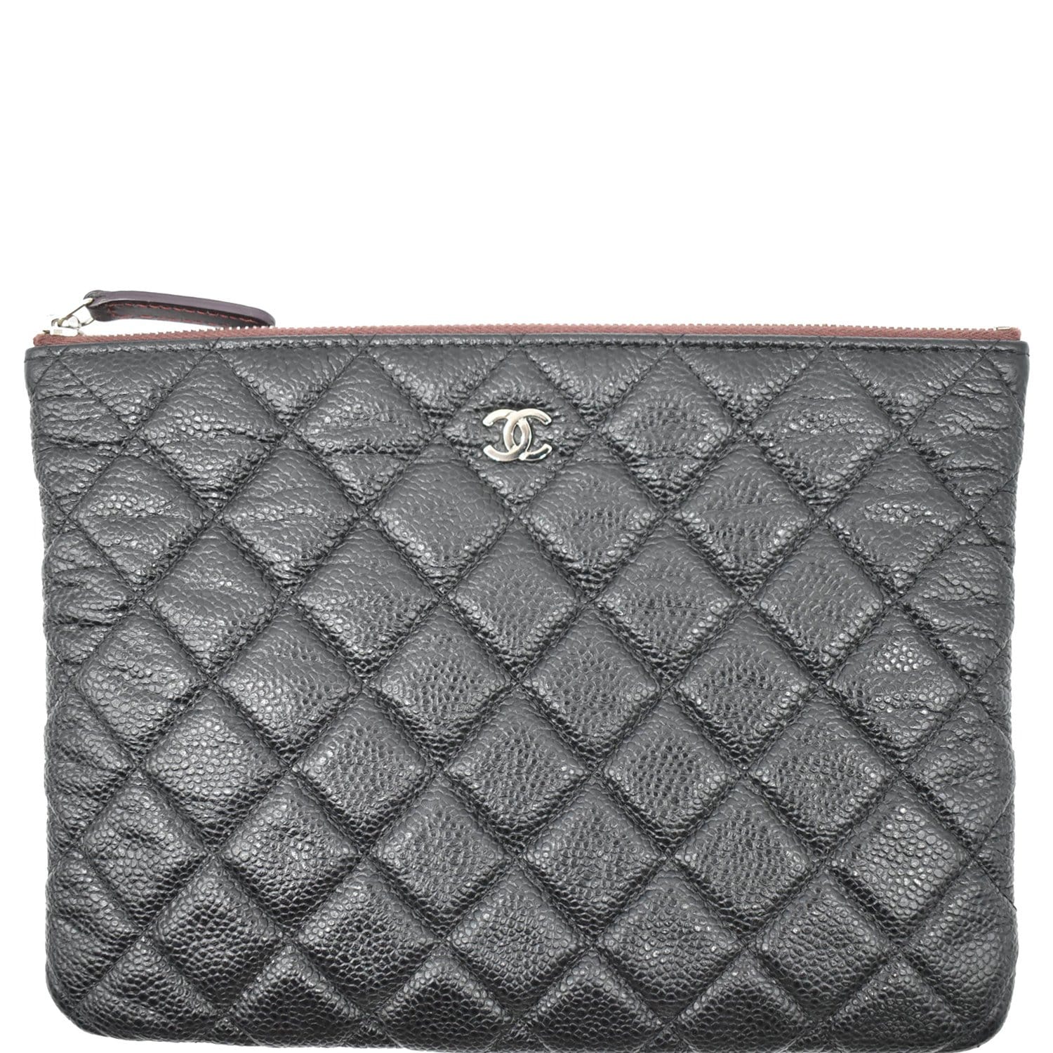 CHANEL Caviar Leather O-Case Zip Pouch Black - 10% OFF