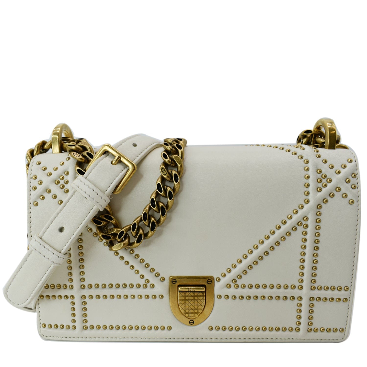 Christian Dior Frame White Leather Shoulder Bag  My Luxury Bargain