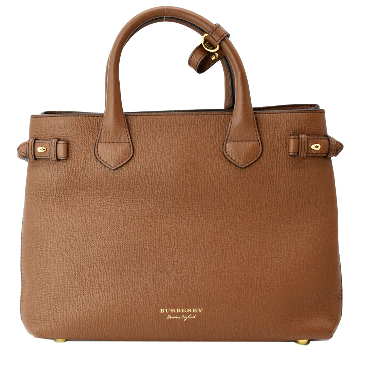 BURBERRY: London Tote bag in cotton and leather - Beige