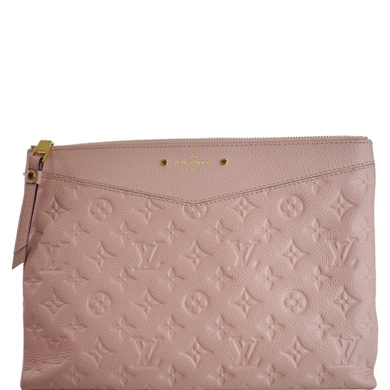 LOUIS VUITTON Daily Pouch Monogram Empreinte Leather Clutch Rose Poudr