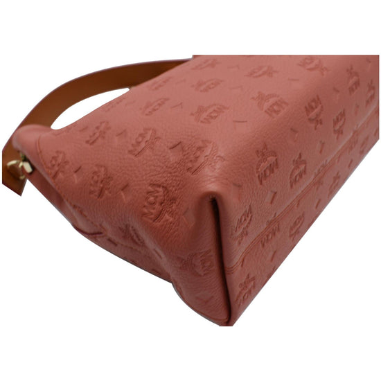 Shop MCM Medium Klara Monogram Leather Hobo Bag